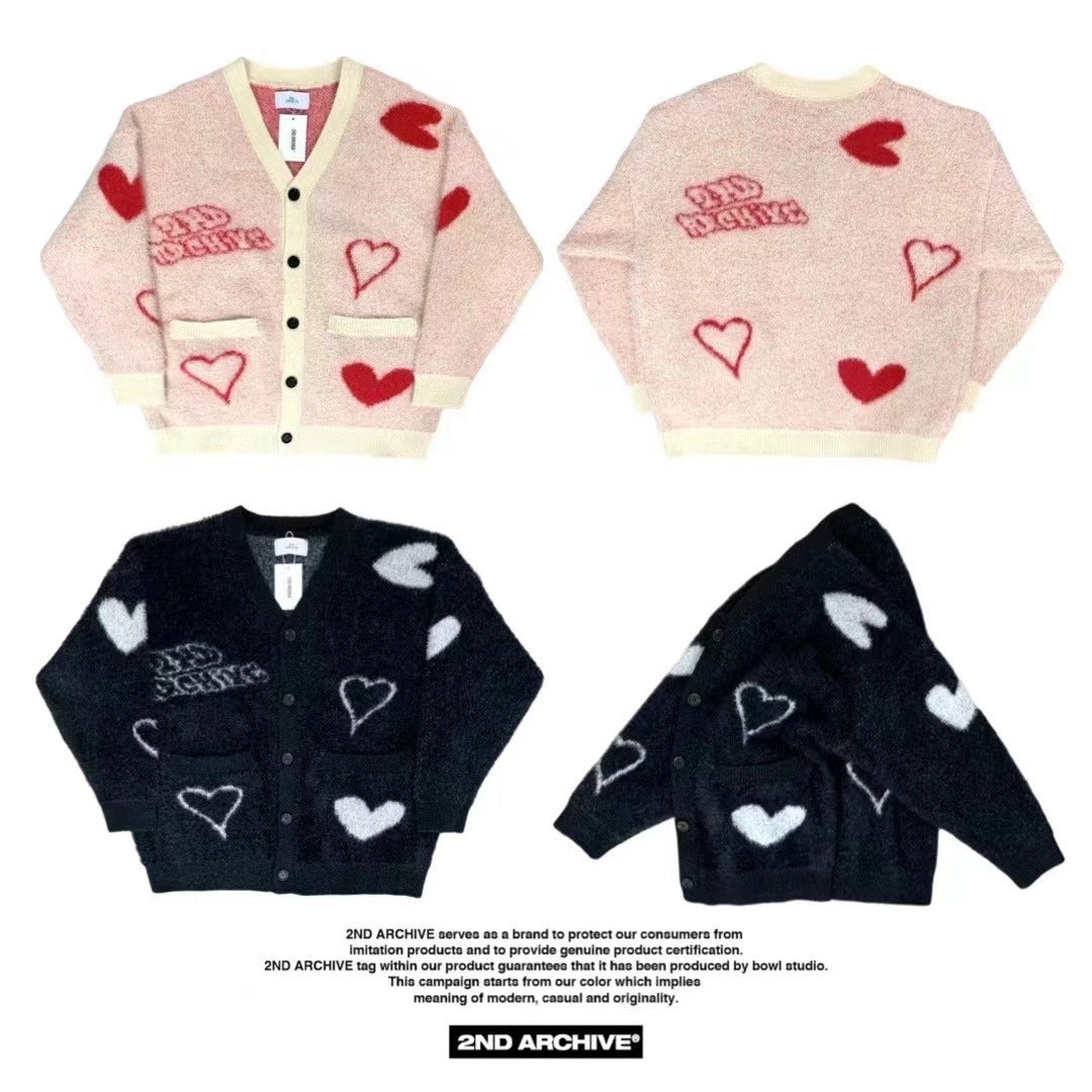 韓國直送🇰🇷 2ND ARCHIVE Full Heart Cardigan - HLY & CHOCCICO