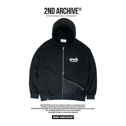 韓國直送🇰🇷 2ND ARCHIVE SG Logo Two Way Hood Zip-up - HLY &amp; CHOCCICO