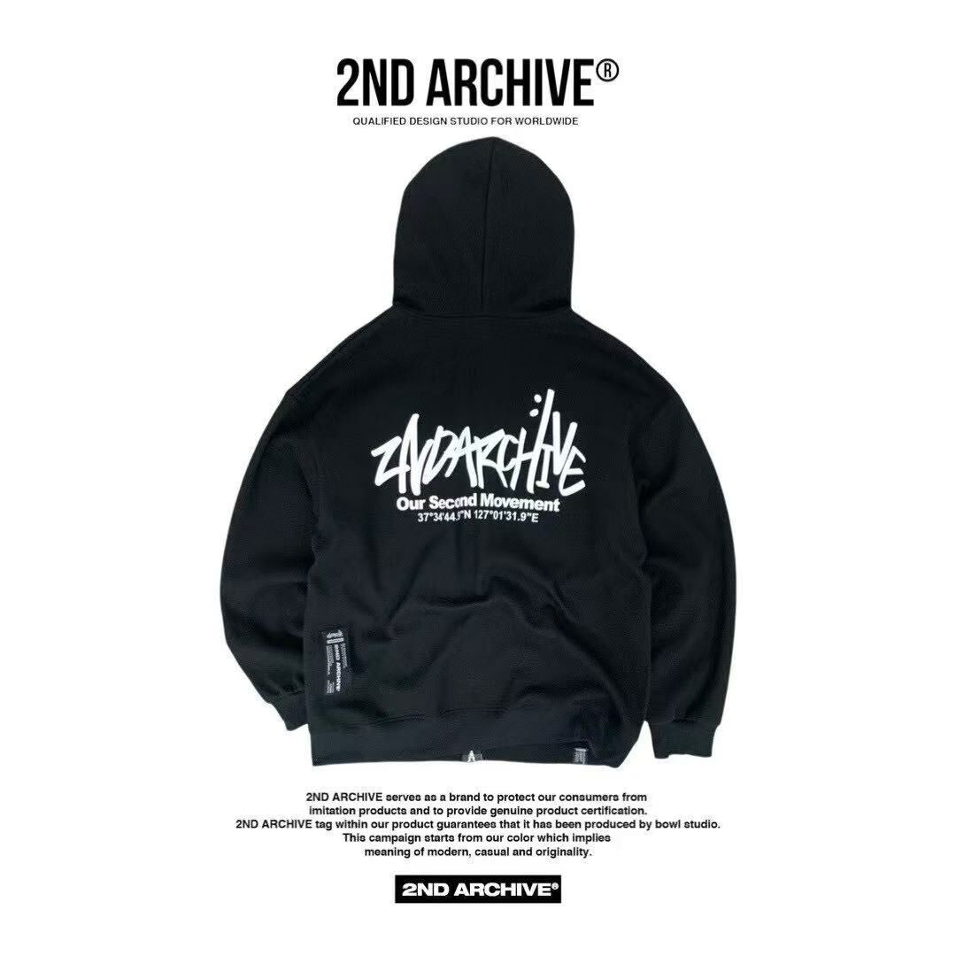 韓國直送🇰🇷 2ND ARCHIVE SG Logo Two Way Hood Zip-up - HLY &amp; CHOCCICO
