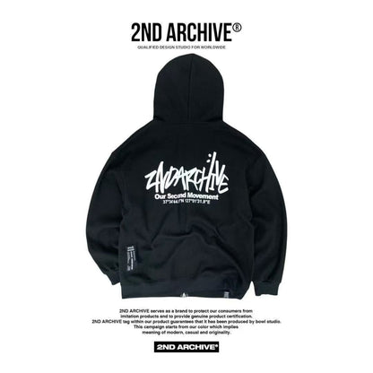 韓國直送🇰🇷 2ND ARCHIVE SG Logo Two Way Hood Zip-up - HLY &amp; CHOCCICO