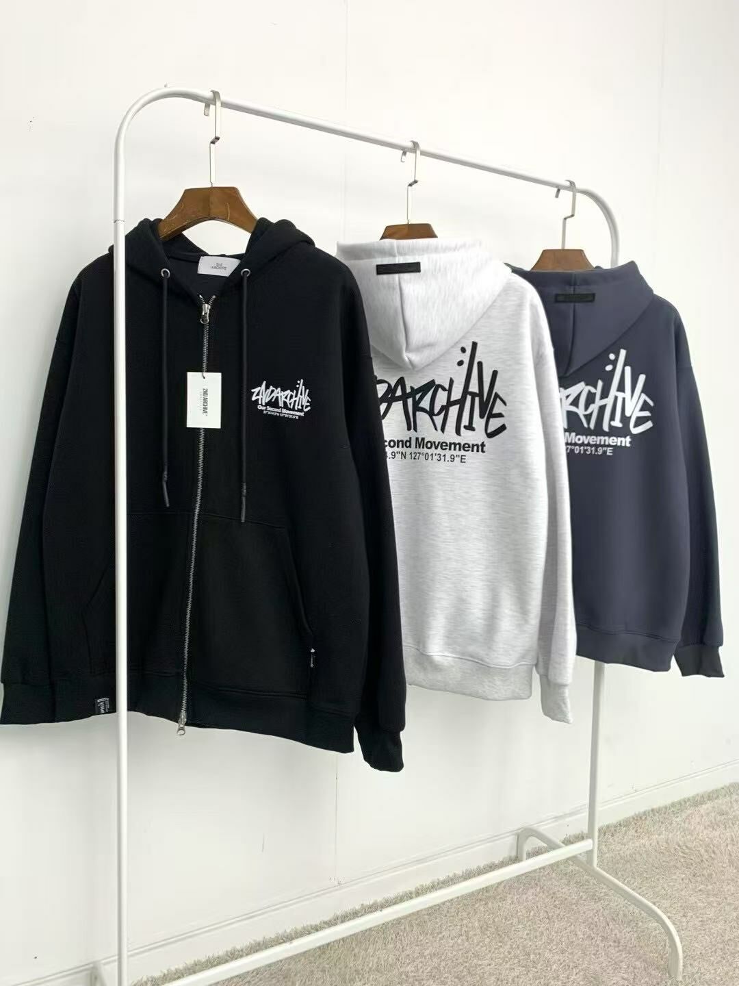 韓國直送🇰🇷 2ND ARCHIVE SG Logo Two Way Hood Zip-up - HLY &amp; CHOCCICO