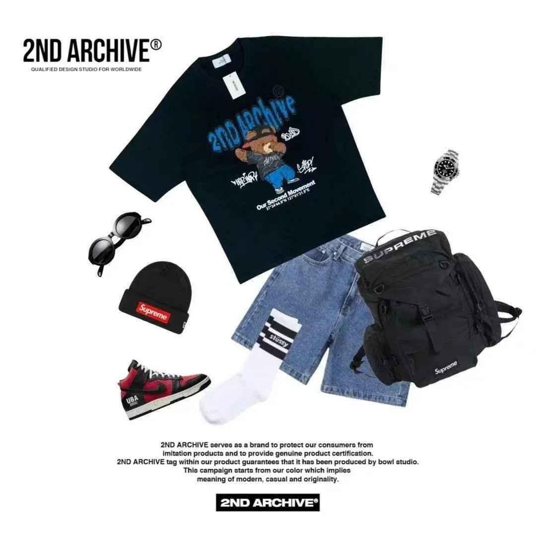 🇰🇷韓國直送🇰🇷 2ND ARCHIVE Swg Crayon Bear T-shirt -4 Color