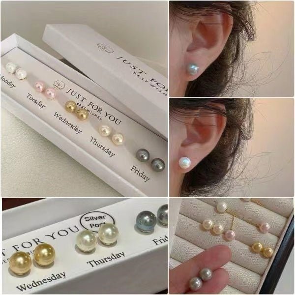 韓國珍珠耳環禮盒 (1盒5對) - HLY &amp; CHOCCICO