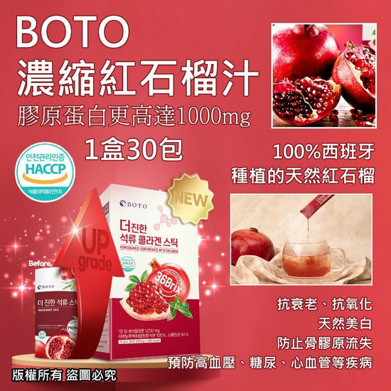 🇰🇷韓國BOTO 新款 濃縮紅石榴汁隨身包(1盒30包)