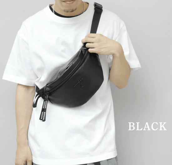 日本直送Kangol PU Leather Waist Bag