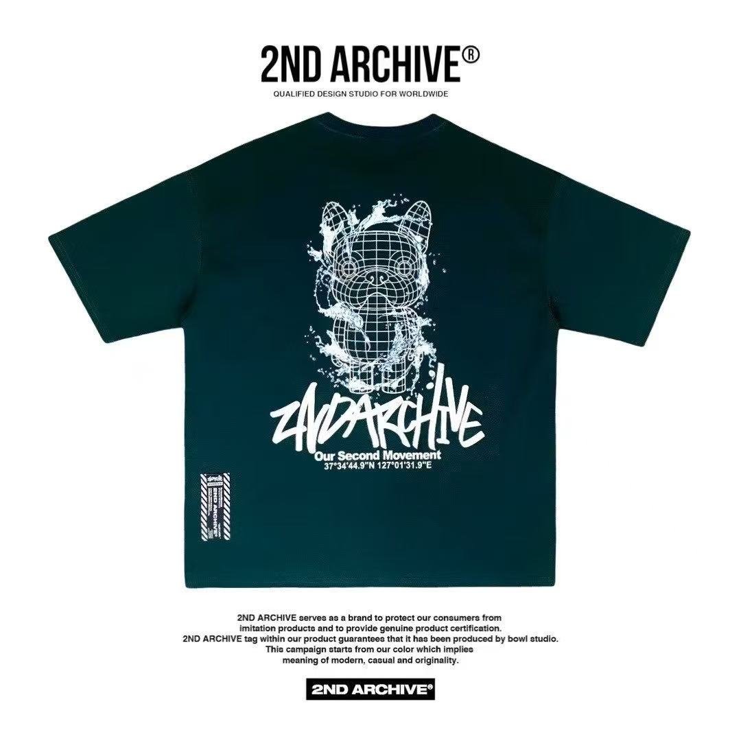 🇰🇷韓國直送🇰🇷 2ND ARCHIVE Water Line Buldog Tee HLY &amp; CHOCCICO