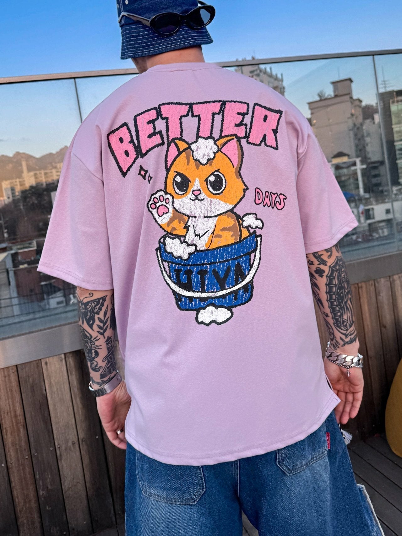 韓國直送 PLUS 82 HIYA Crayon Bubble Cat Short Sleeve - HLY &amp; CHOCCICO