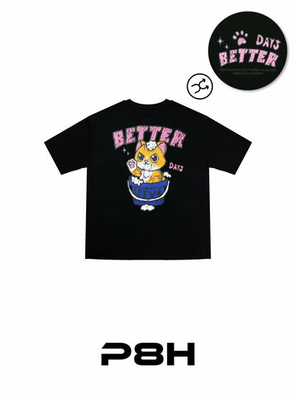 韓國直送 PLUS 82 HIYA Crayon Bubble Cat Short Sleeve - HLY &amp; CHOCCICO