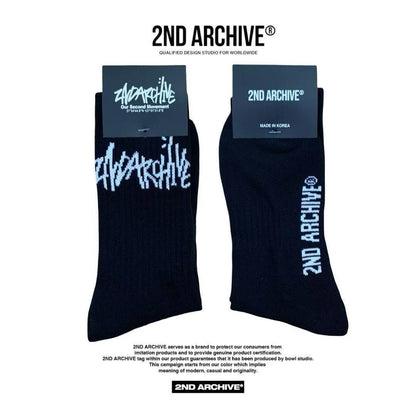 韓國直送🇰🇷 2ND ARCHIVE Logo Socks （一套2款） HLY &amp; CHOCCICO