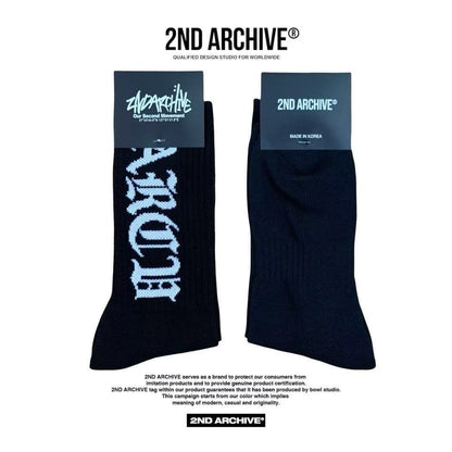 韓國直送🇰🇷 2ND ARCHIVE Logo Socks （一套2款） HLY &amp; CHOCCICO