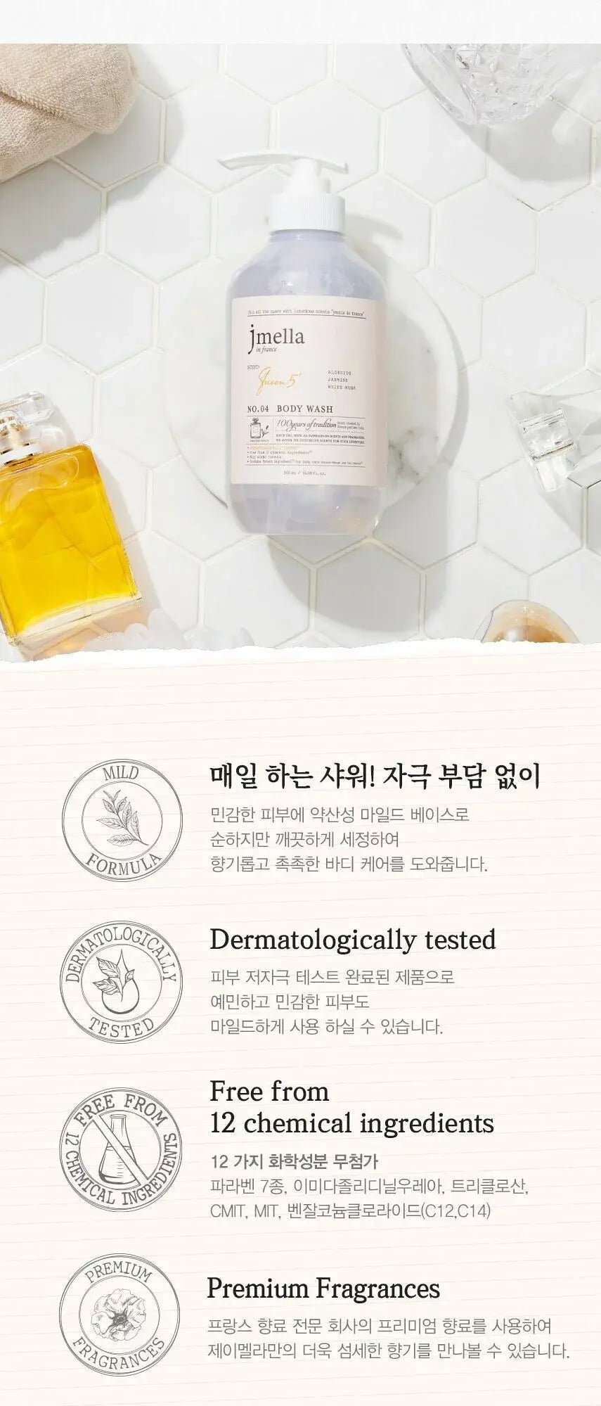 韓國 Jmella 法國香水保濕沐浴露1000ml ✨5款香味選擇✨ - HLY & CHOCCICO
