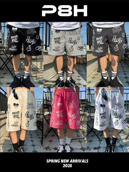 韓國直送 PLUS 82 HIYA Firework Graffiti Shorts - HLY &amp; CHOCCICO