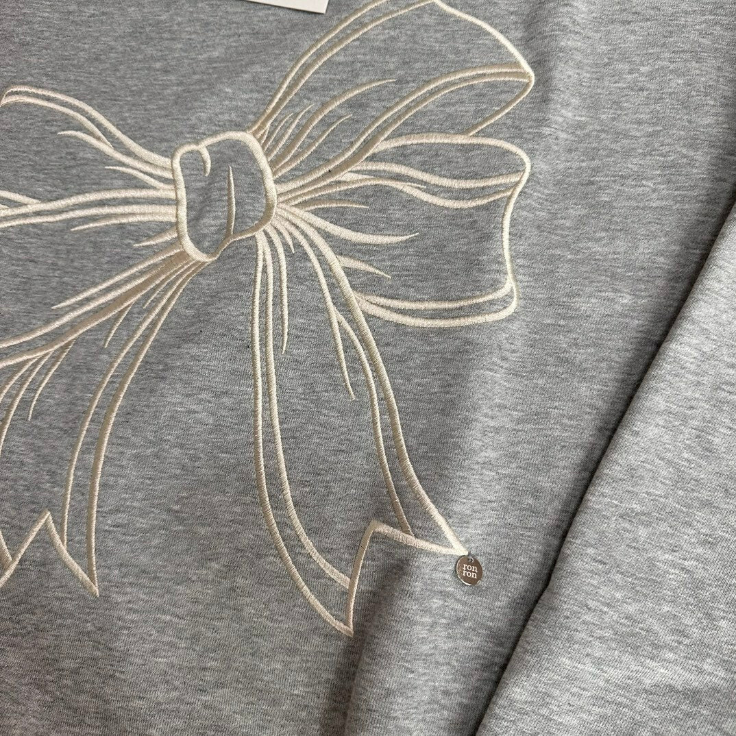 韓國潮牌RonRon Embroidered line bow sweatshirt - 5 Color - HLY &amp; CHOCCICO