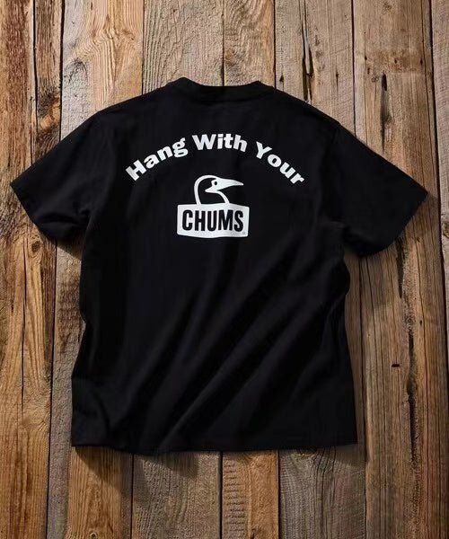 CHUMS  arch logo back print crew neck  Tee -4 Color - HLY &amp; CHOCCICO