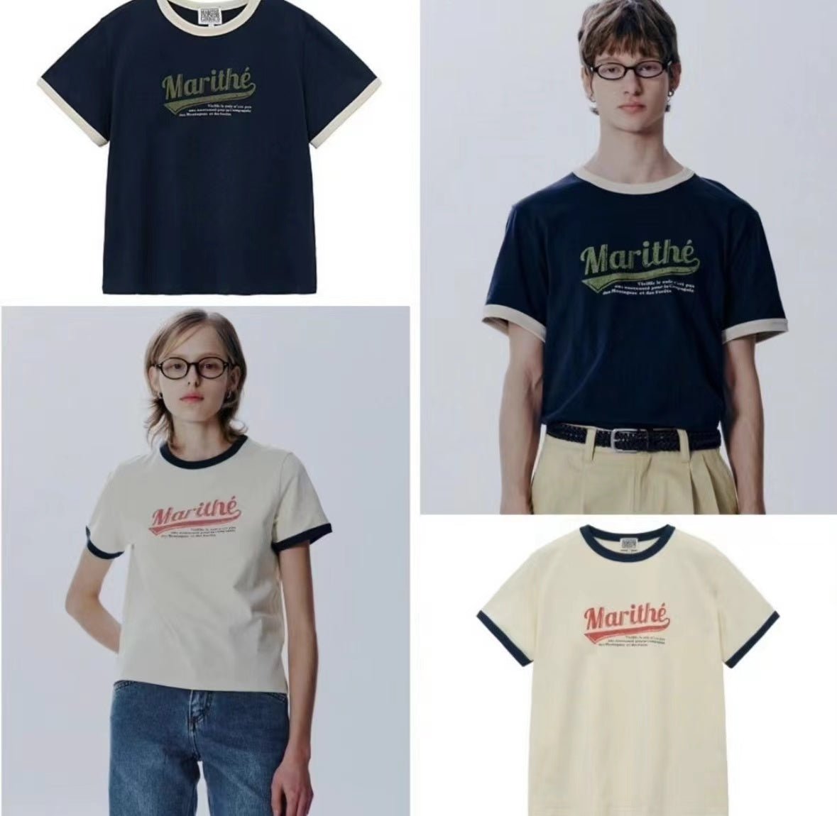 MARITHE FRANCOIS GIRBAUD VINTAGE BASEBALL RINGER TEE - HLY &amp; CHOCCICO