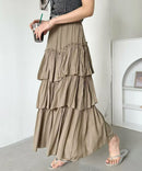 日本直送I - line gathered tiered long skirt - HLY & CHOCCICO