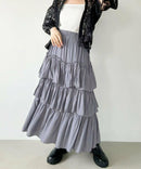 日本直送I - line gathered tiered long skirt - HLY & CHOCCICO