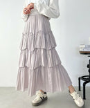 日本直送I - line gathered tiered long skirt - HLY & CHOCCICO