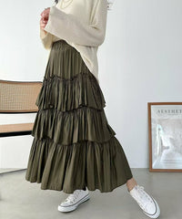 日本直送I - line gathered tiered long skirt - HLY & CHOCCICO