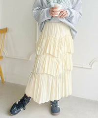 日本直送I - line gathered tiered long skirt - HLY & CHOCCICO