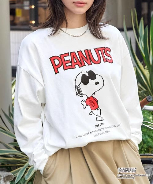 PEANUTS / SNOOPY Vintage Print Oversized Long T-Shirt