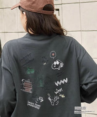 PEANUTS / SNOOPY Vintage Print Oversized Long T-Shirt