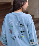 PEANUTS / SNOOPY Vintage Print Oversized Long T-Shirt