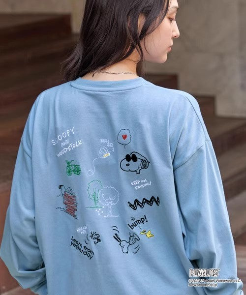 PEANUTS / SNOOPY Vintage Print Oversized Long T-Shirt