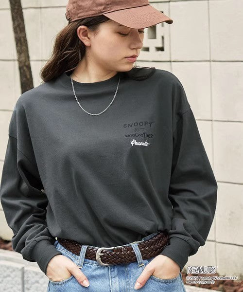 PEANUTS / SNOOPY Vintage Print Oversized Long T-Shirt
