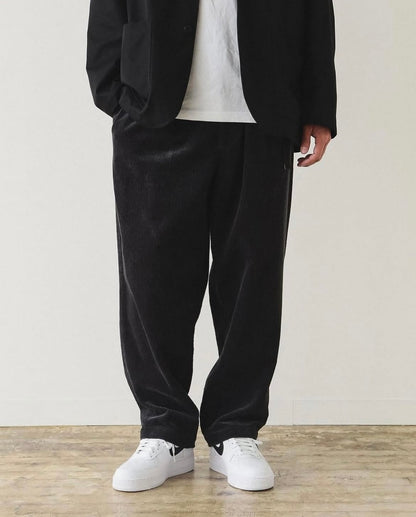 BMS Webbing baggy tapered CORDUROY PANTS - HLY &amp; CHOCCICO