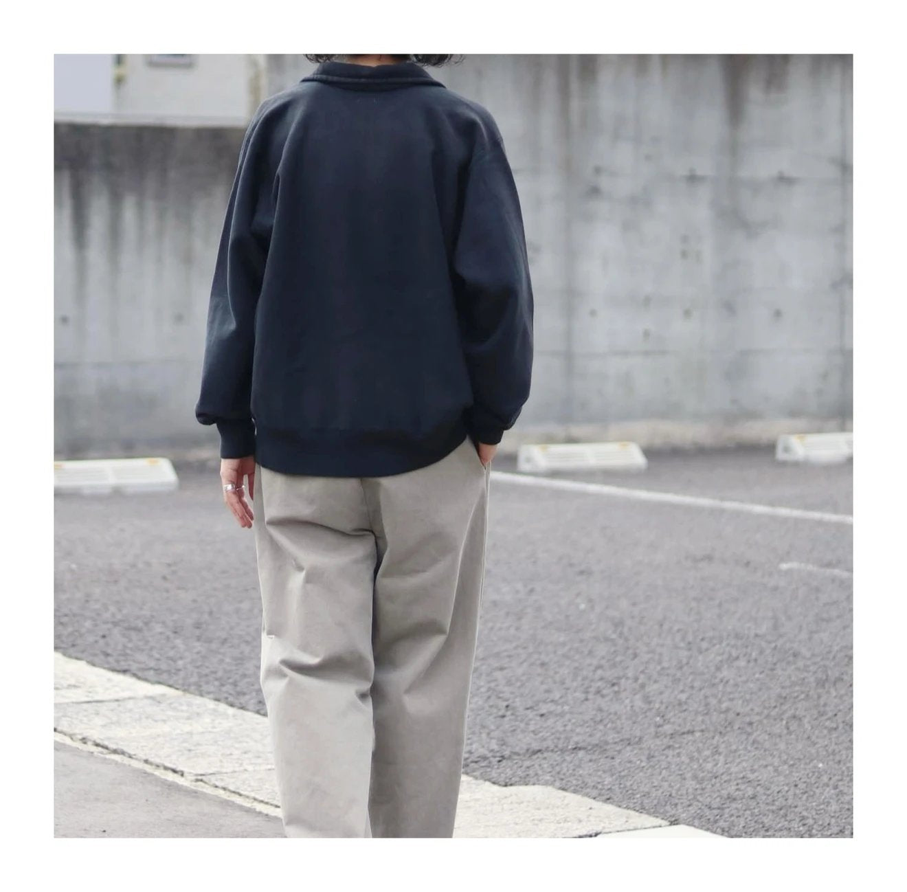 A.PRESSE Vintage Half Zip Sweat Shirt - HLY &amp; CHOCCICO