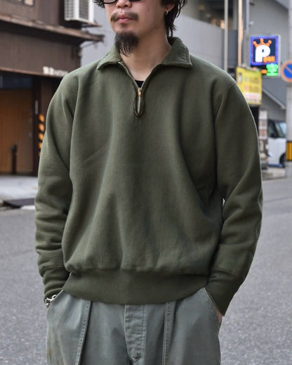 A.PRESSE Vintage Half Zip Sweat Shirt - HLY &amp; CHOCCICO