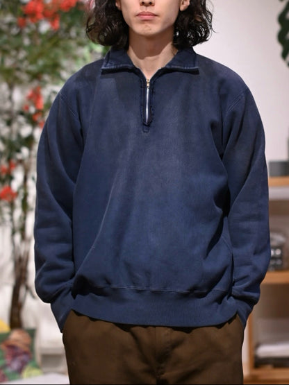 A.PRESSE Vintage Half Zip Sweat Shirt - HLY &amp; CHOCCICO