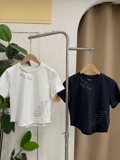 Matin Kim Graffiti Round Hem Crop Tee