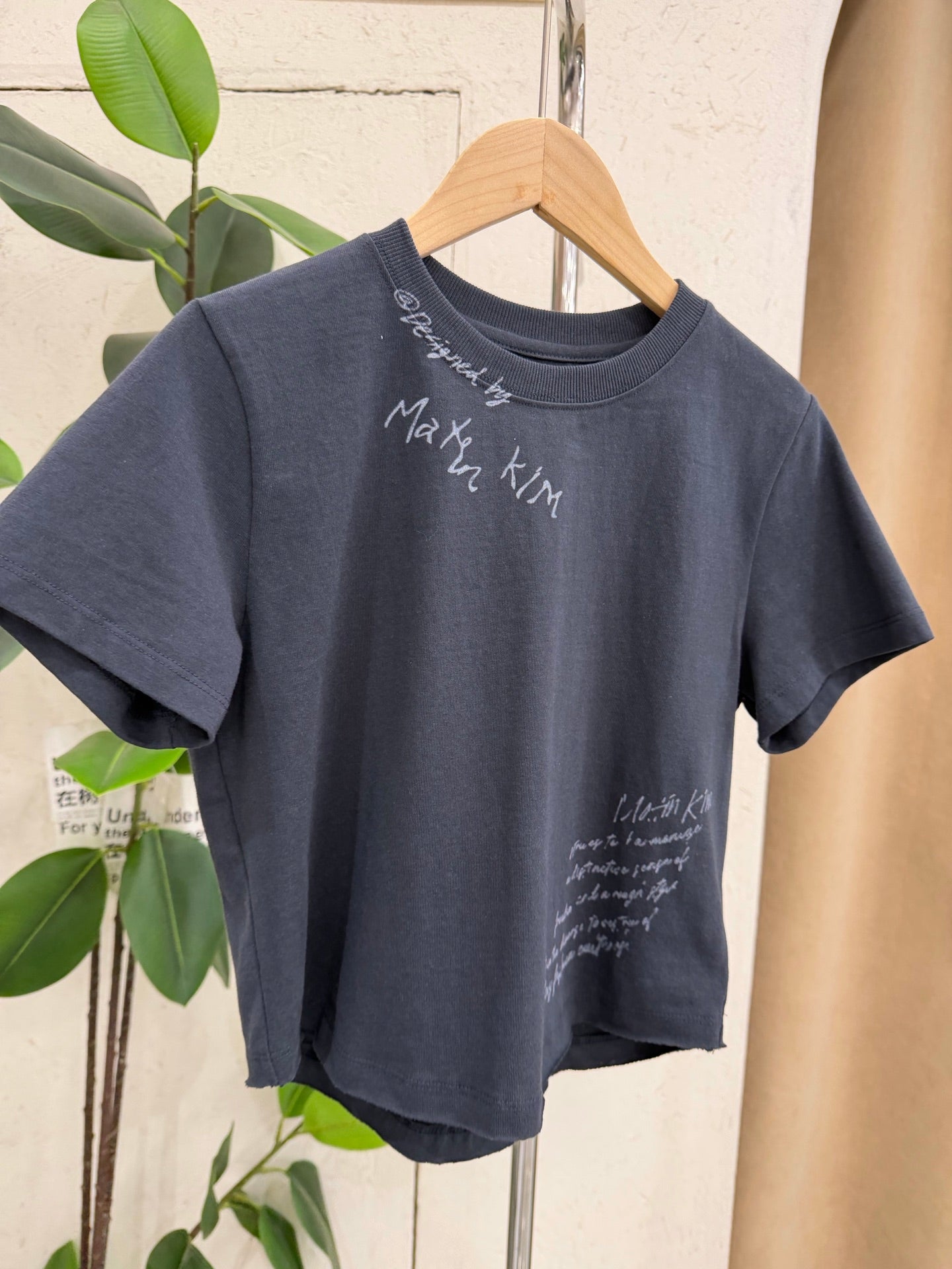 Matin Kim Graffiti Round Hem Crop Tee