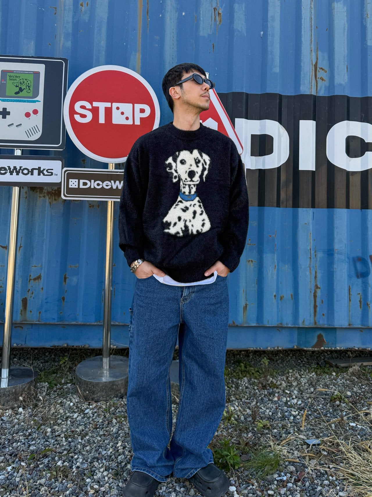 韓國直送 PLUS 82 HIYA Popchon Dalmatian Knit