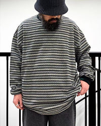 JACQUARD BORDER L/S Long-Sleeve Tee HLY & CHOCCICO