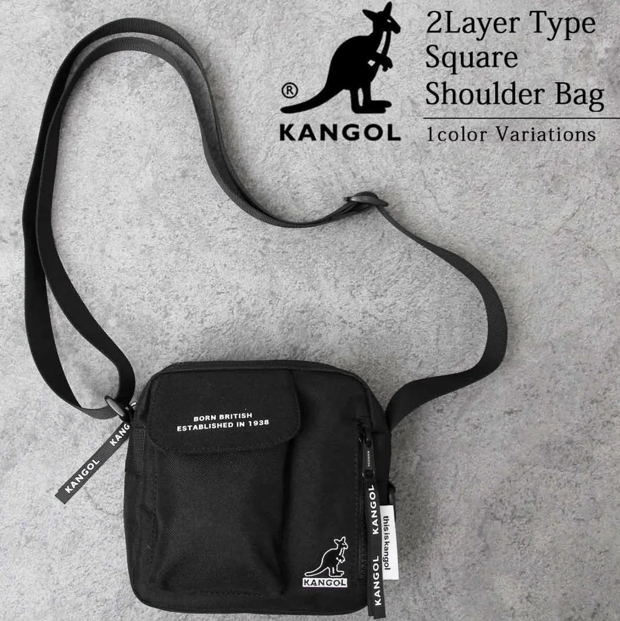 日本直送Kangol 2L Layer Type Square Shoulder Bag - HLY &amp; CHOCCICO