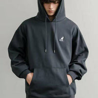 日本直送KANGOL 別注Oversized Brushed Back Logo Embroidered Pull Hoodie - HLY & CHOCCICO