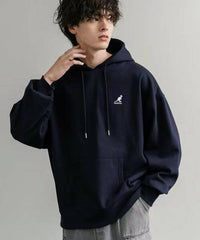 日本直送KANGOL 別注Oversized Brushed Back Logo Embroidered Pull Hoodie - HLY & CHOCCICO