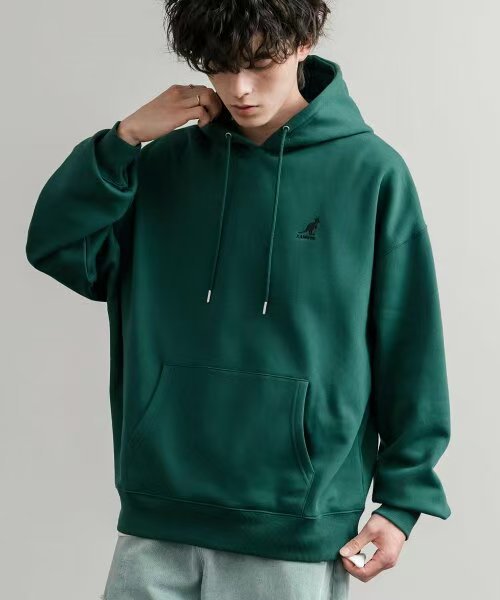 日本直送KANGOL 別注Oversized Brushed Back Logo Embroidered Pull Hoodie - HLY & CHOCCICO