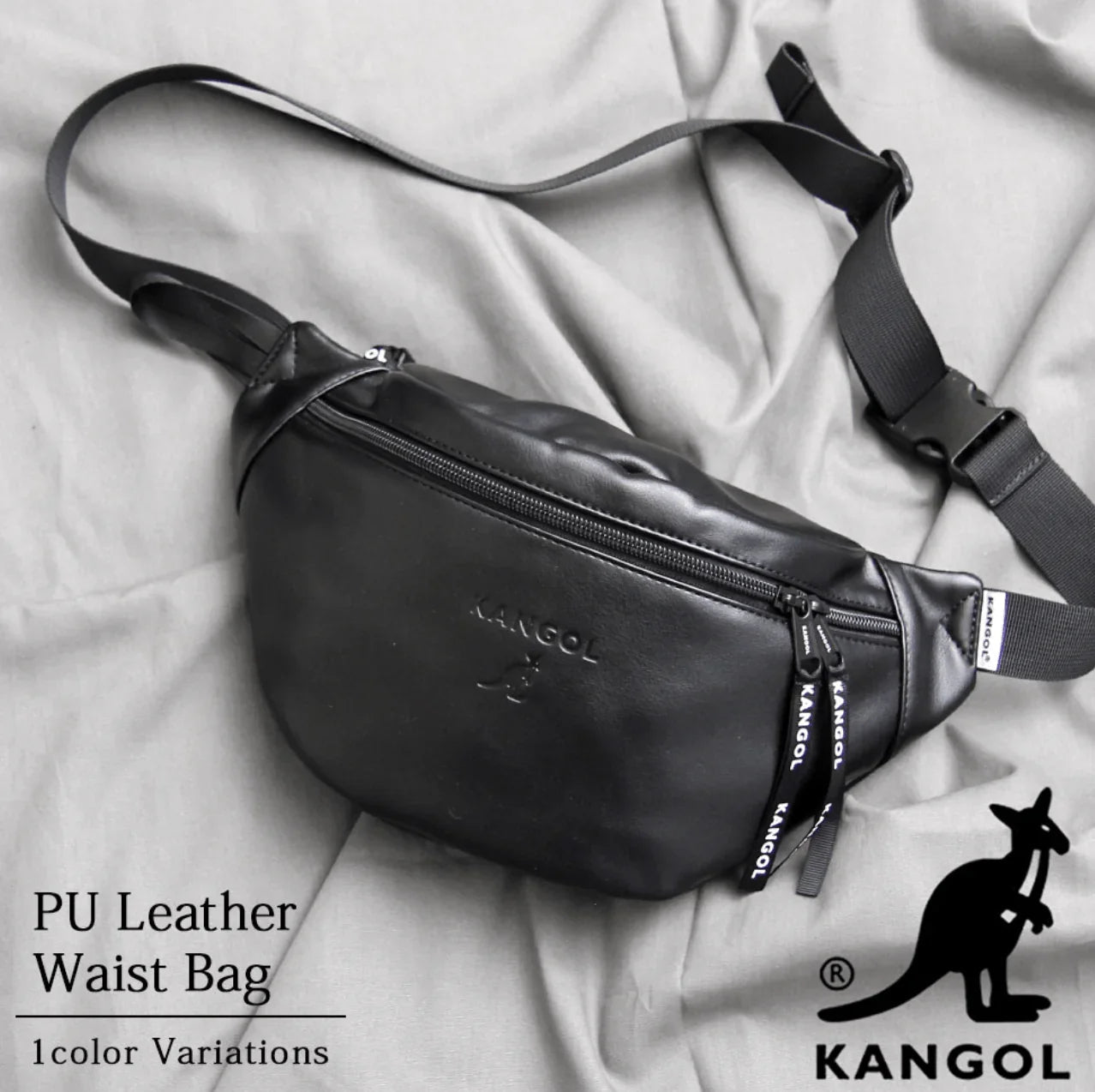 日本直送Kangol PU Leather Waist Bag - HLY &amp; CHOCCICO