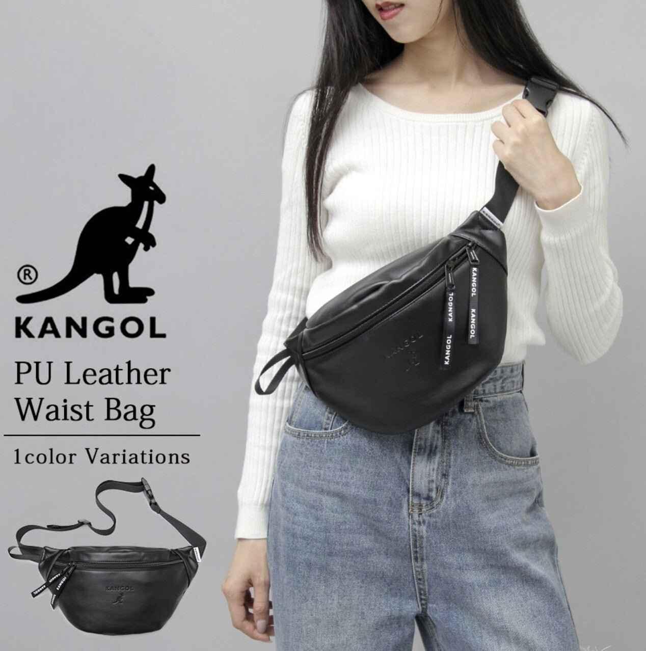 日本直送Kangol PU Leather Waist Bag - HLY &amp; CHOCCICO