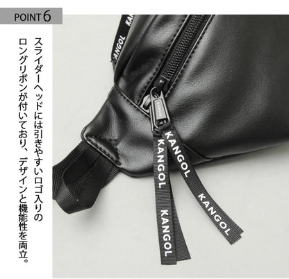 日本直送Kangol PU Leather Waist Bag - HLY &amp; CHOCCICO
