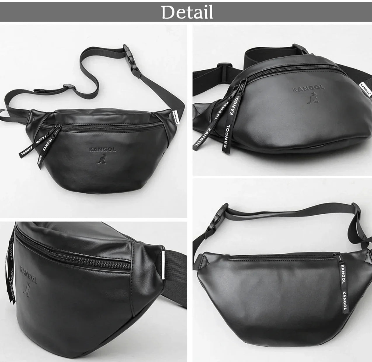 日本直送Kangol PU Leather Waist Bag - HLY &amp; CHOCCICO
