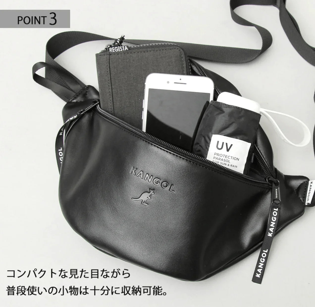 日本直送Kangol PU Leather Waist Bag - HLY &amp; CHOCCICO
