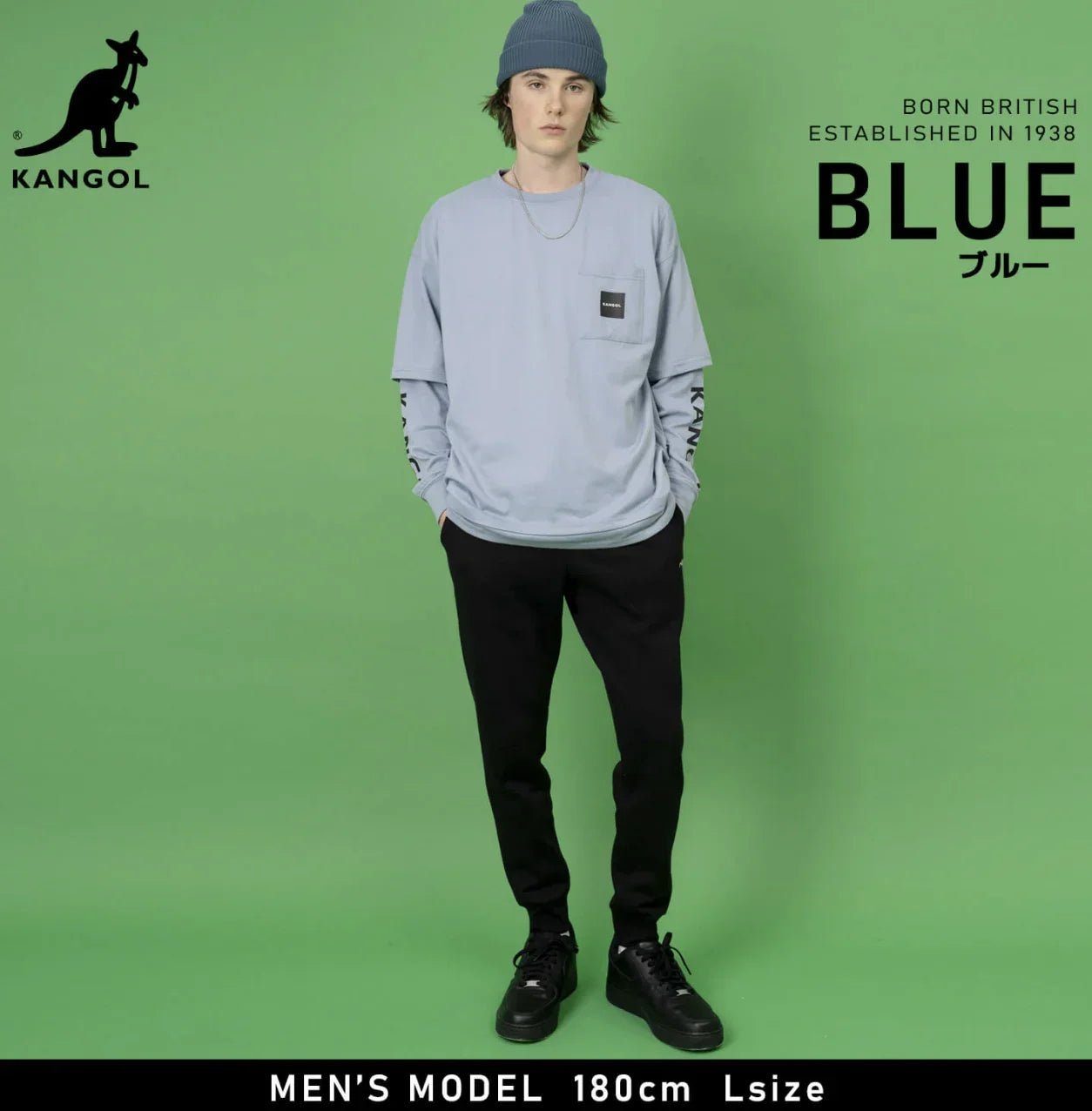 日本直送Kangol with Pockets Long Sleeve T-Shirt - HLY &amp; CHOCCICO
