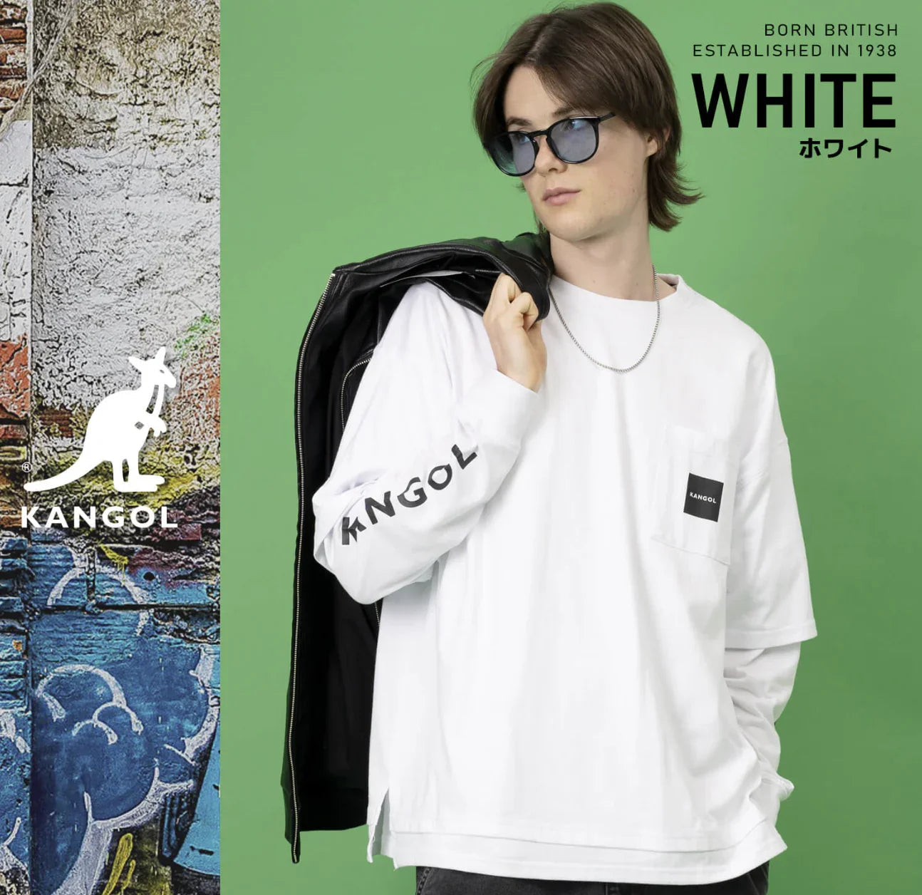 日本直送Kangol with Pockets Long Sleeve T-Shirt - HLY &amp; CHOCCICO