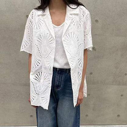韓國直送Lace Embroidery Overshirt - HLY &amp; CHOCCICO