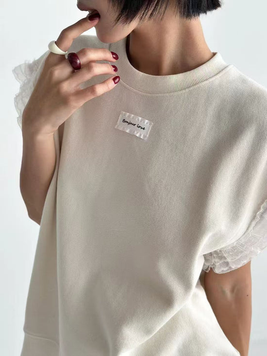 韓國直送Lace Trim Top